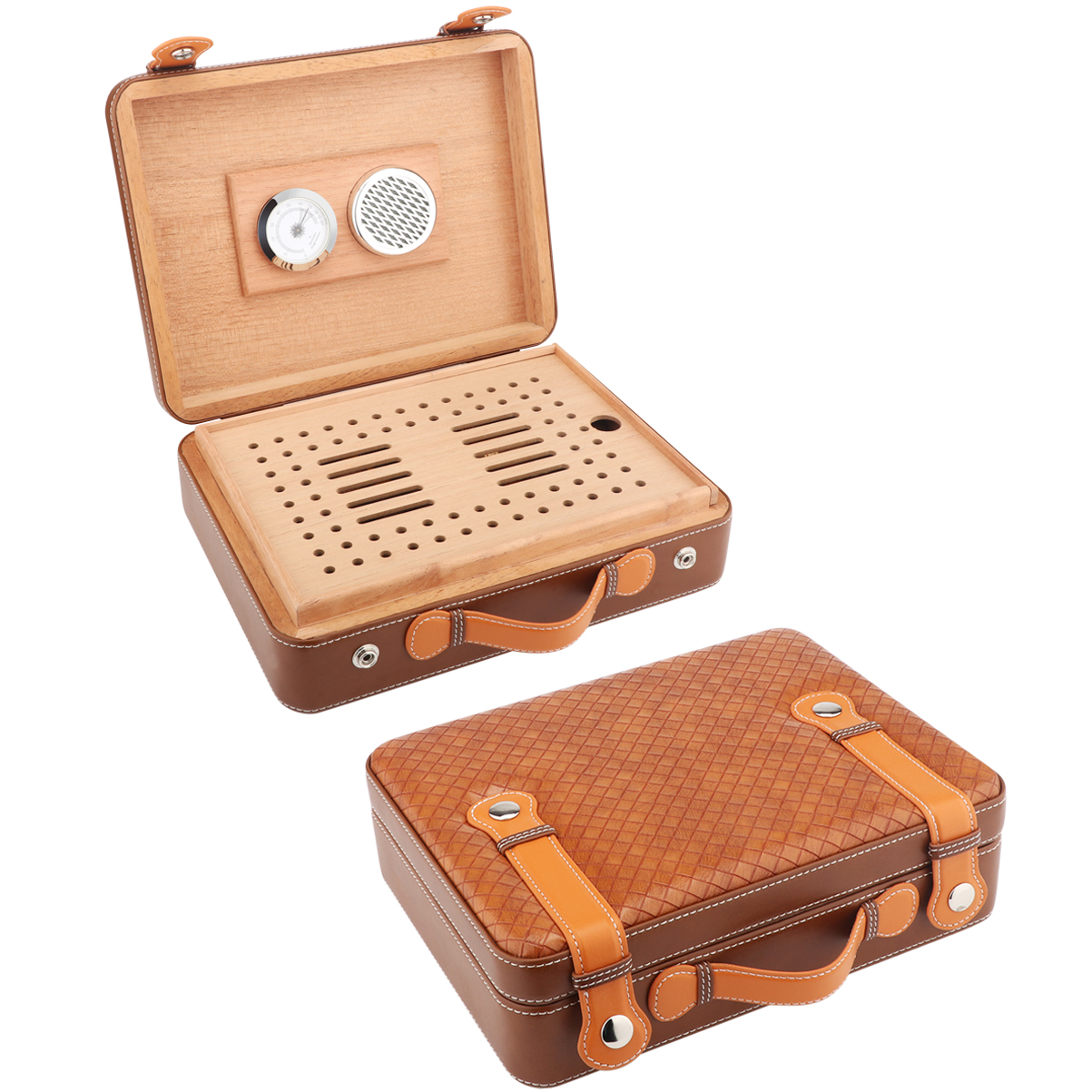 Smoker Box Wood Chip - XIFEI Travel Cigar Humidor Box W/Hygrometer