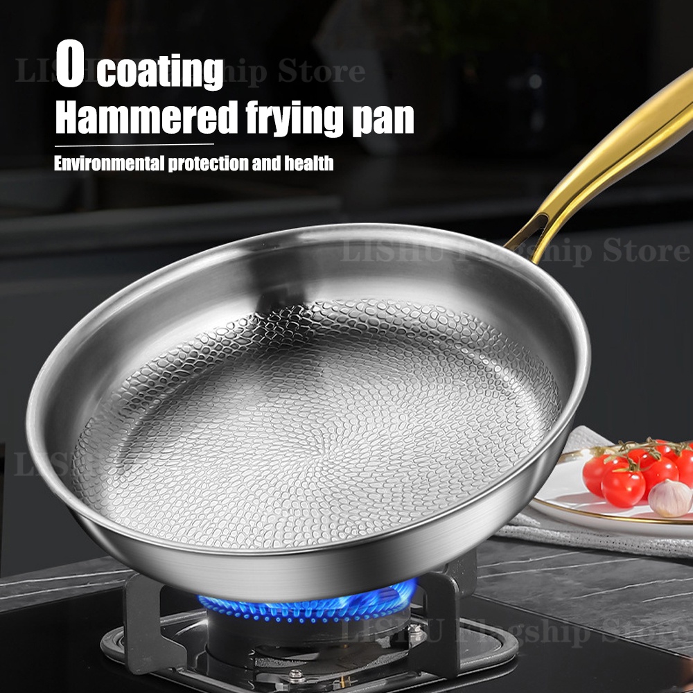 Home Cooking Cookbook - 22/24/26/28/30cm Titanium Stainless Steel Frying Pan