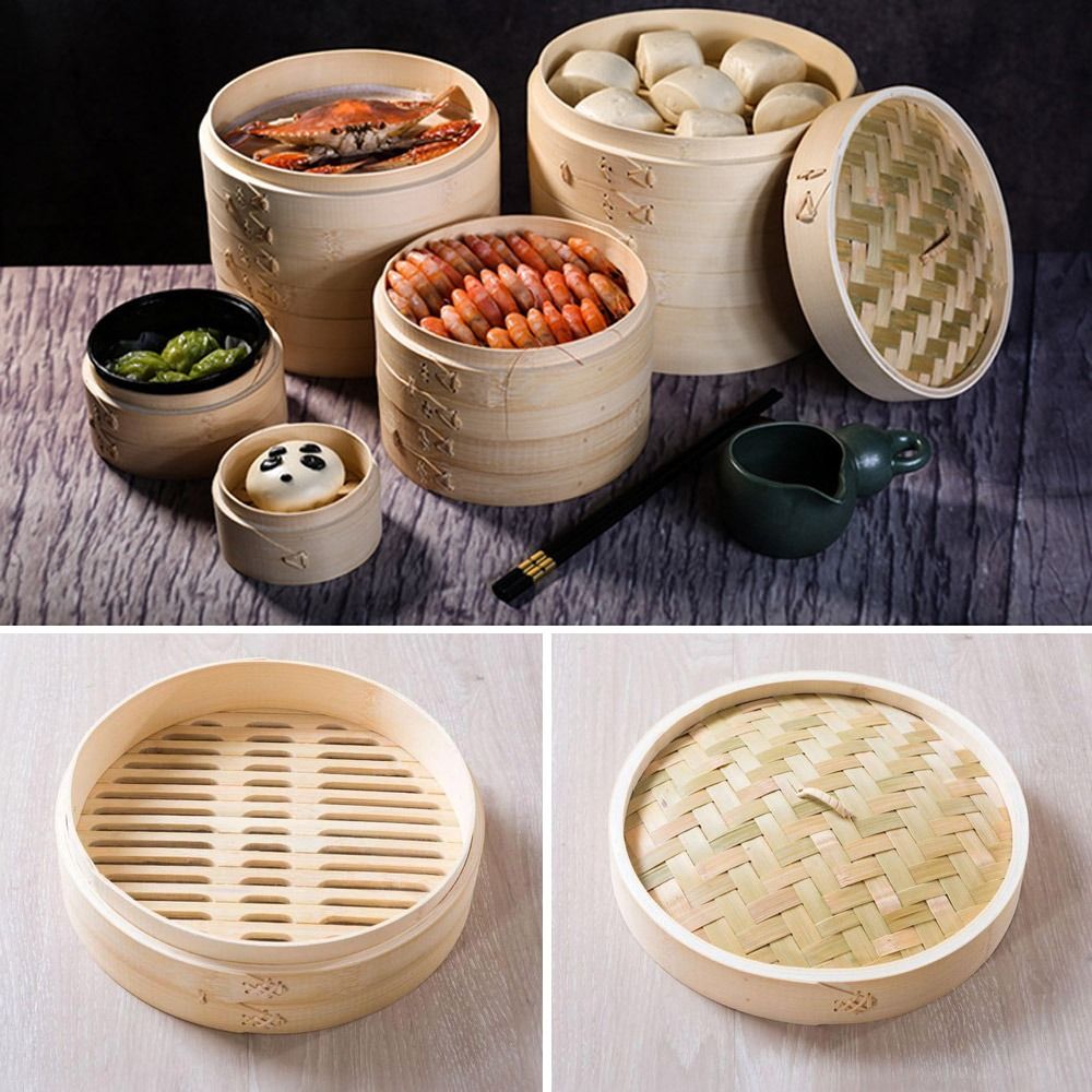 Steamer Bamboo Set - Chinese Steamer Bamboo Steamer Dimsum Cooking