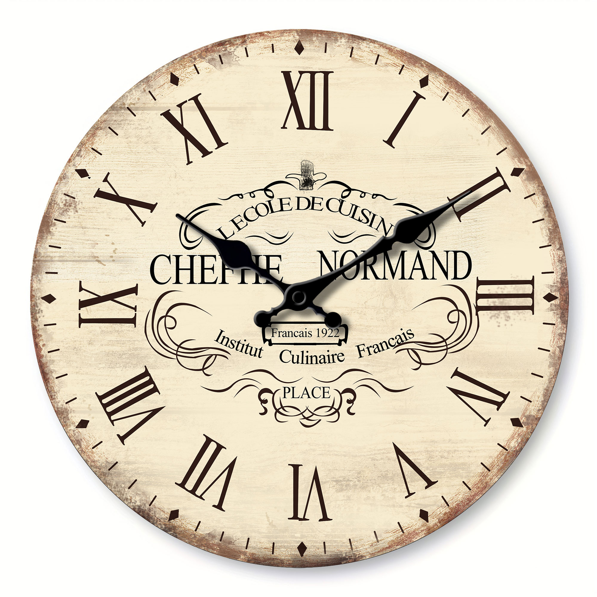 Home Cooking Chef - French Country Rustic Wall Clock Silent