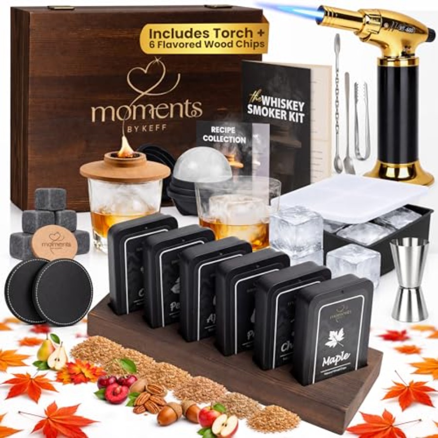 Smoker Box Wood Chip - Premium Whiskey Smoker Kit Wooden Gift