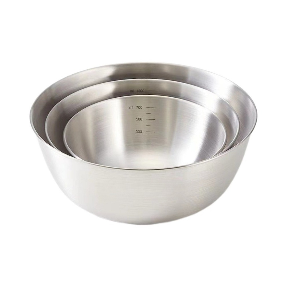 Home Cooking Cookbook - 3pcs Stainless Steel Bowl Set with