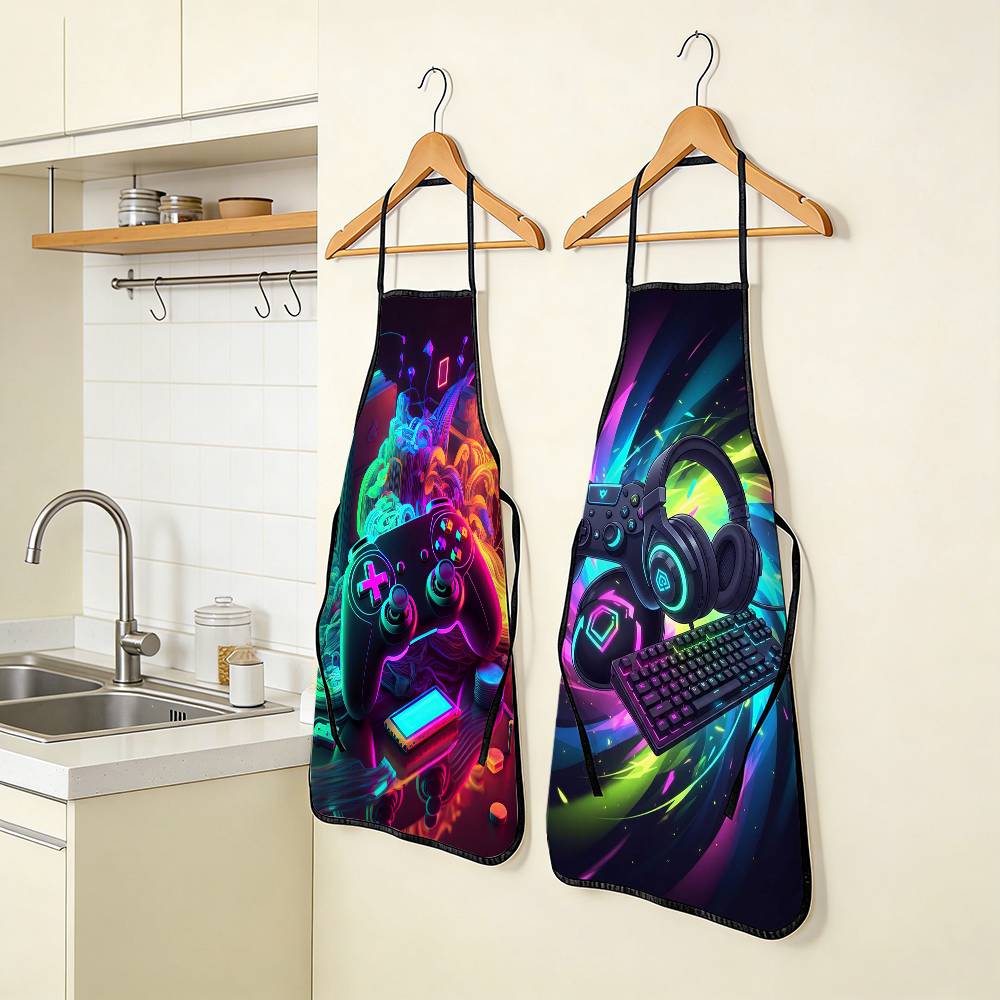 Home Cooking Video - 1PC Neon Video Game Apron with