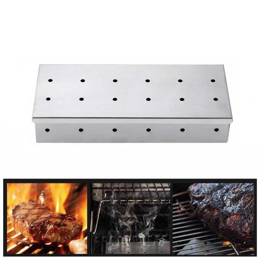 Outdoor BBQ Wood Chip Smoker B - Smoker Box Wood Chip 评论和价格