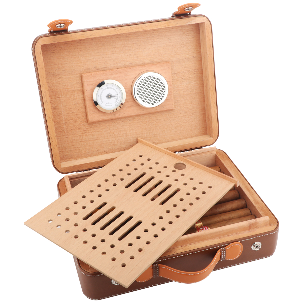 XIFEI Travel Cigar Humidor Box - Smoker Box Wood Chip 评论和价格