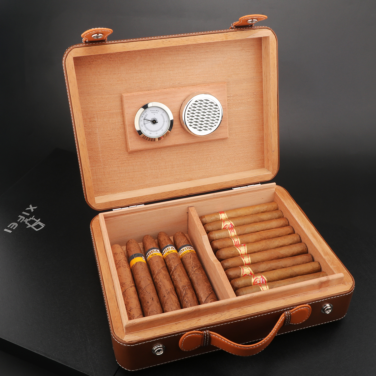 XIFEI Travel Cigar Humidor Box - Smoker Box Wood Chip 评论和价格