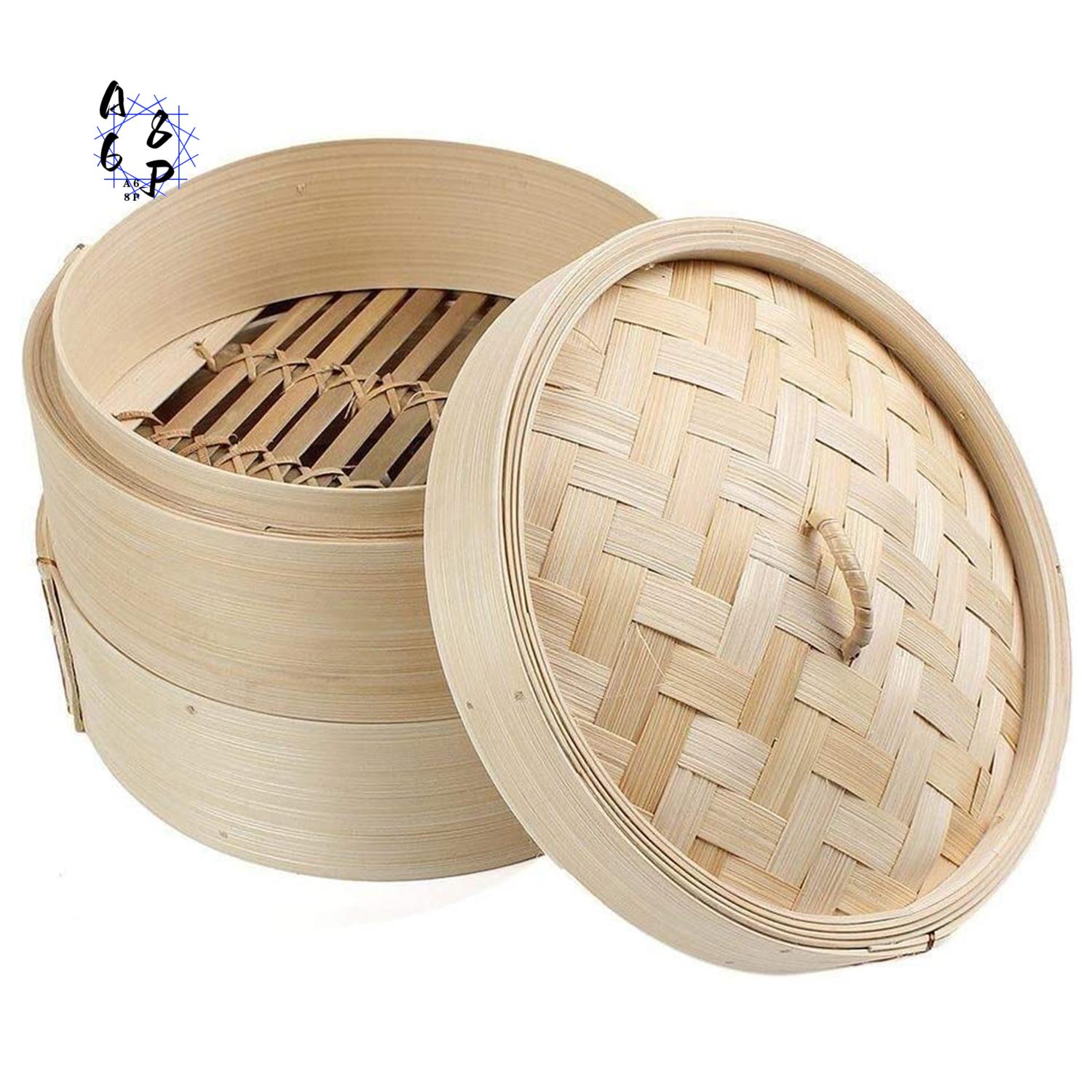 A68P-Bamboo Steamer 2 Tier 8 I - Steamer Bamboo Set 评论和价格