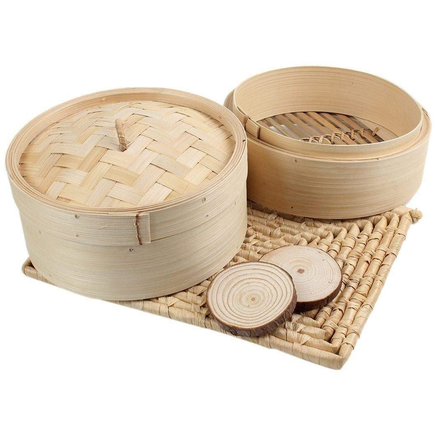 A68P-Bamboo Steamer 2 Tier 8 I - Steamer Bamboo Set 评论和价格