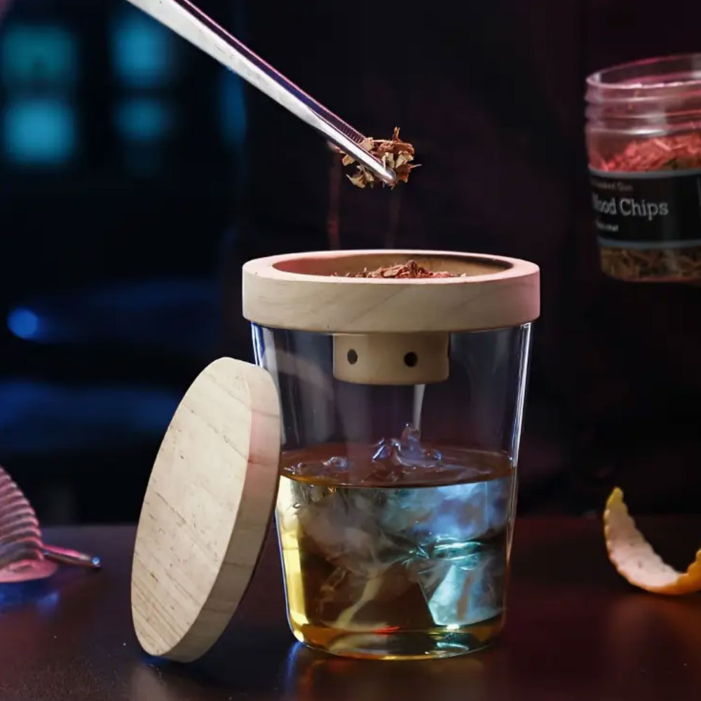 Cocktail Smoker Set Bar Wooden - Smoker Box Wood Chip 评论和价格
