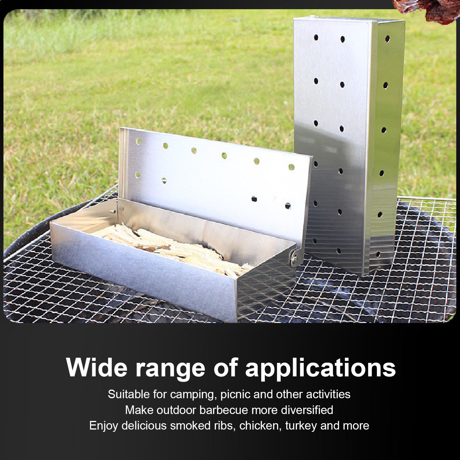 Heavy Duty Stainless Steel Smo - Smoker Box Wood Chip 评论和价格