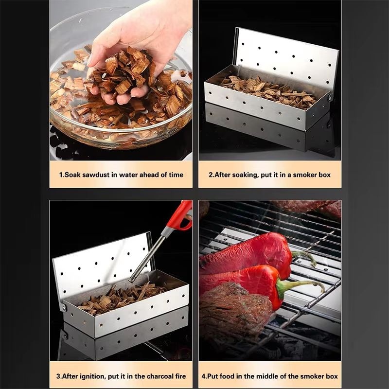 BBQ Smoker Box Stainless Steel - Smoker Box Wood Chip 评论和价格