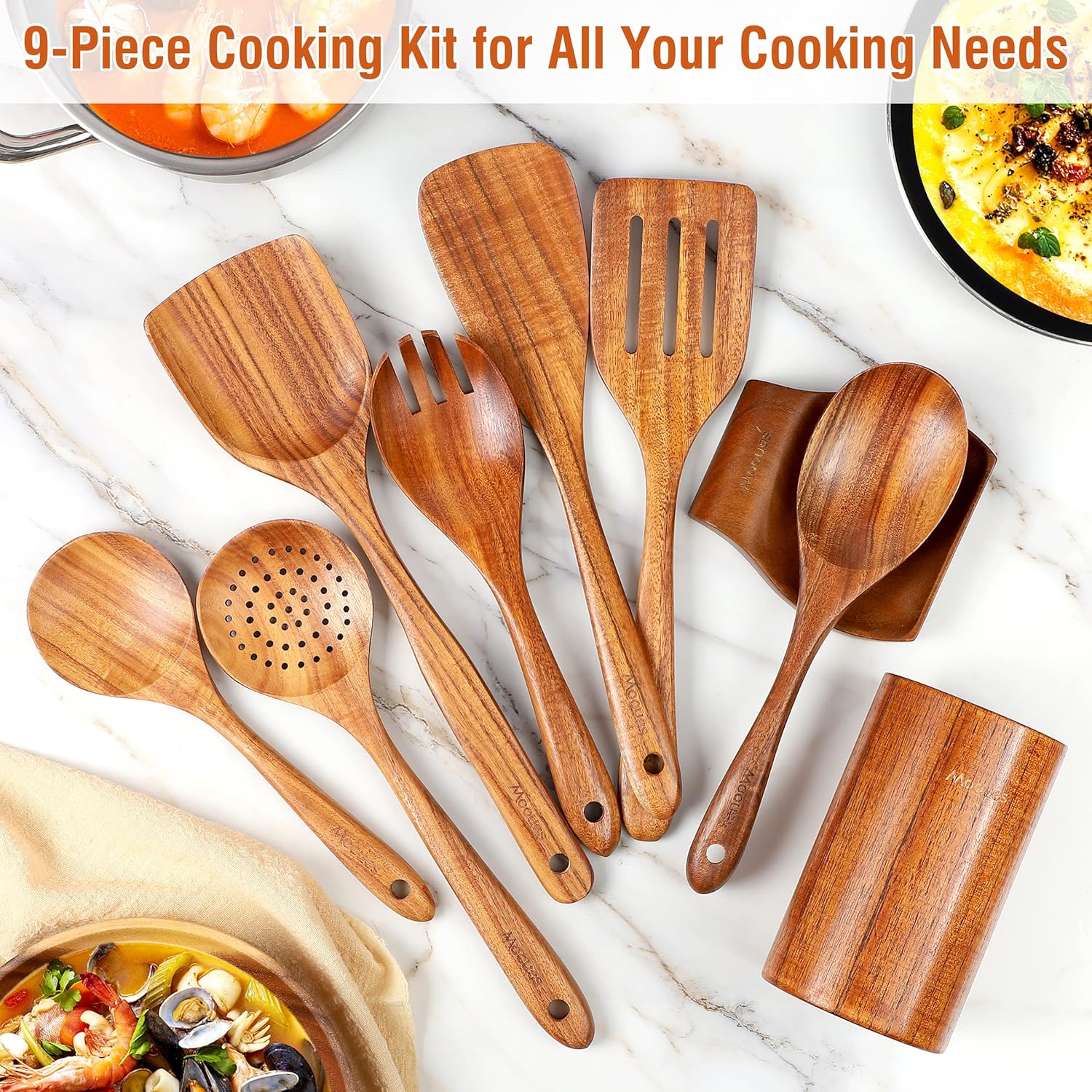 Luxury Wooden Utensil Set for  - Home Cooking Chef 评论和价格