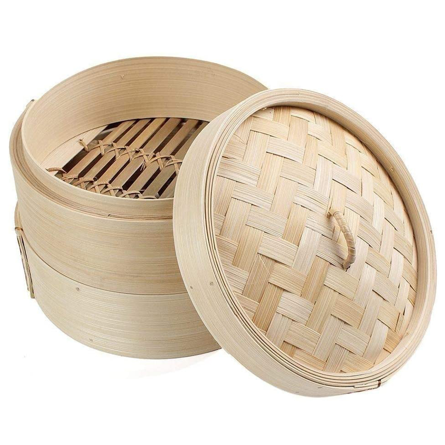 AEE4-Bamboo Steamer 2 Tier 8 I - Steamer Bamboo Set 评论和价格