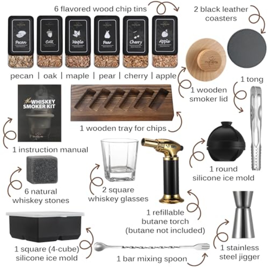 Premium Whiskey Smoker Kit Woo - Smoker Box Wood Chip 评论和价格