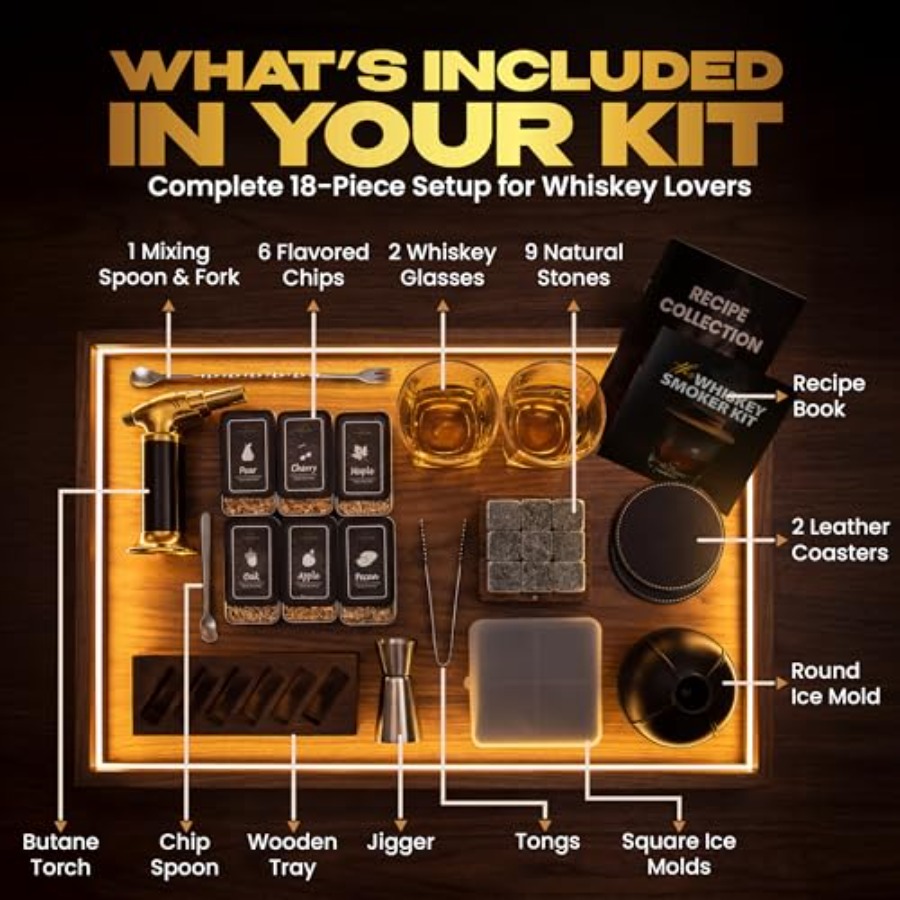 Premium Whiskey Smoker Kit Woo - Smoker Box Wood Chip 评论和价格