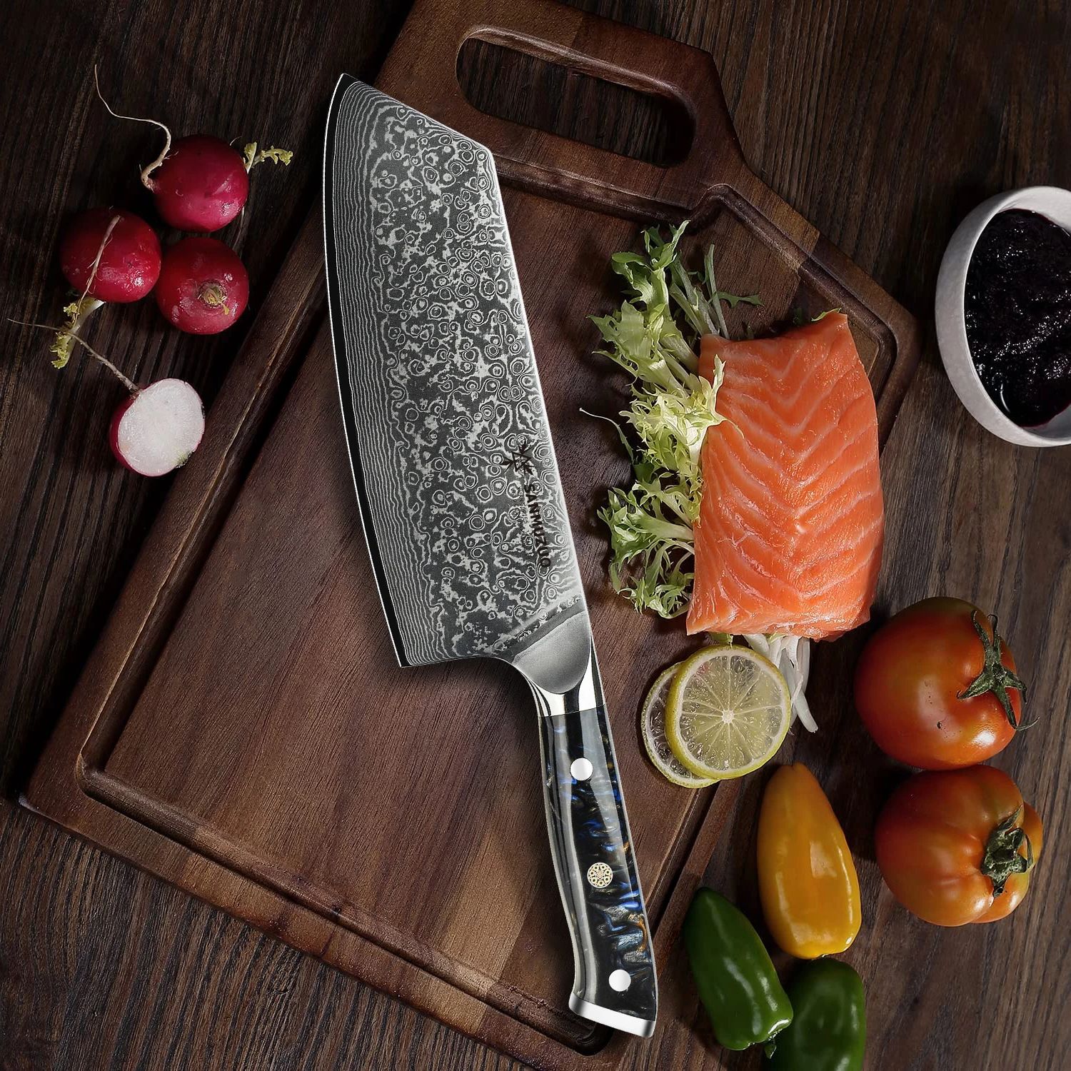 SANMUZUO 7.5 inch Nakiri Knife - Home Cooking Chef 评论和价格