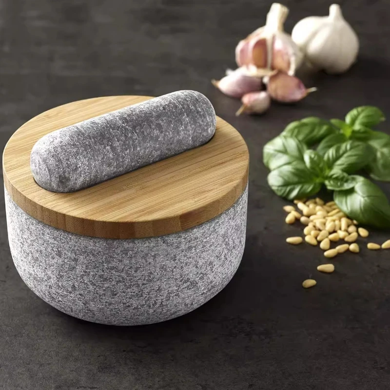 Bamboo cover granite pestle, s - Mortar Pestle Granite 评论和价格
