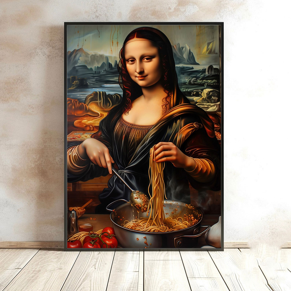 Funny Mona Lisa With Cooking I - Home Cooking In Italian 评论和价格