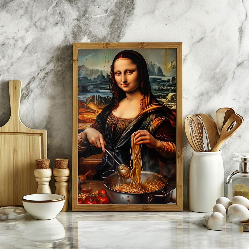 Funny Mona Lisa With Cooking I - Home Cooking In Italian 评论和价格