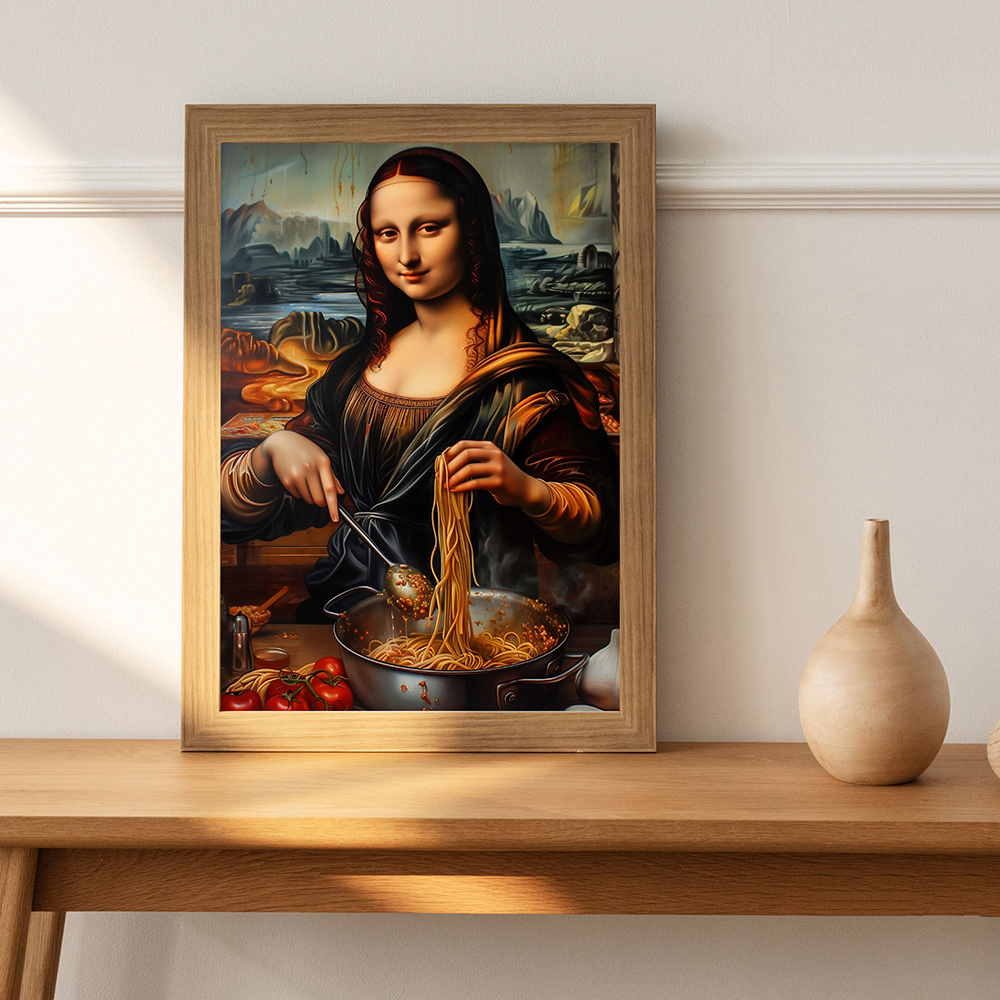 Funny Mona Lisa With Cooking I - Home Cooking In Italian 评论和价格