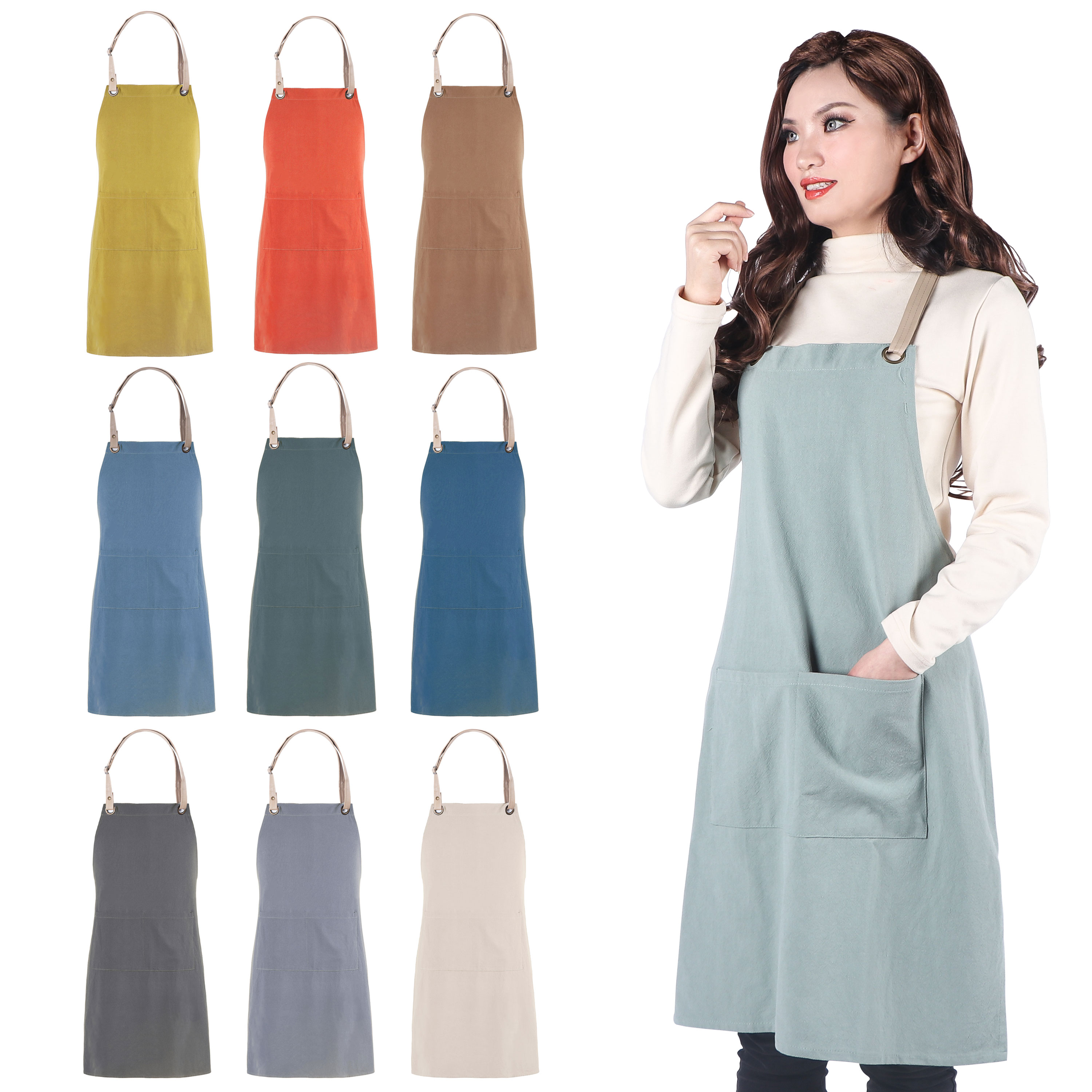 Multicolor Women Man Cotton Li - Home Cooking Chef 评论和价格