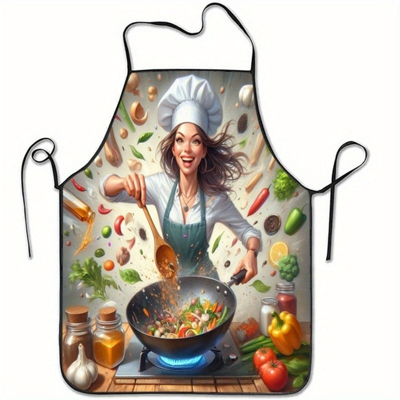 Vegetable Cooking Print Apron, - Home Cooking Chef 评论和价格