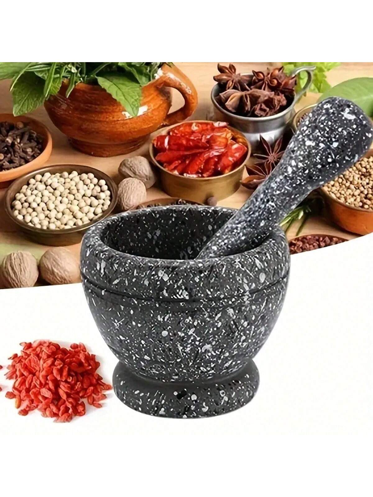 1pc Granite Texture Garlic Pre - Mortar Pestle Granite 评论和价格