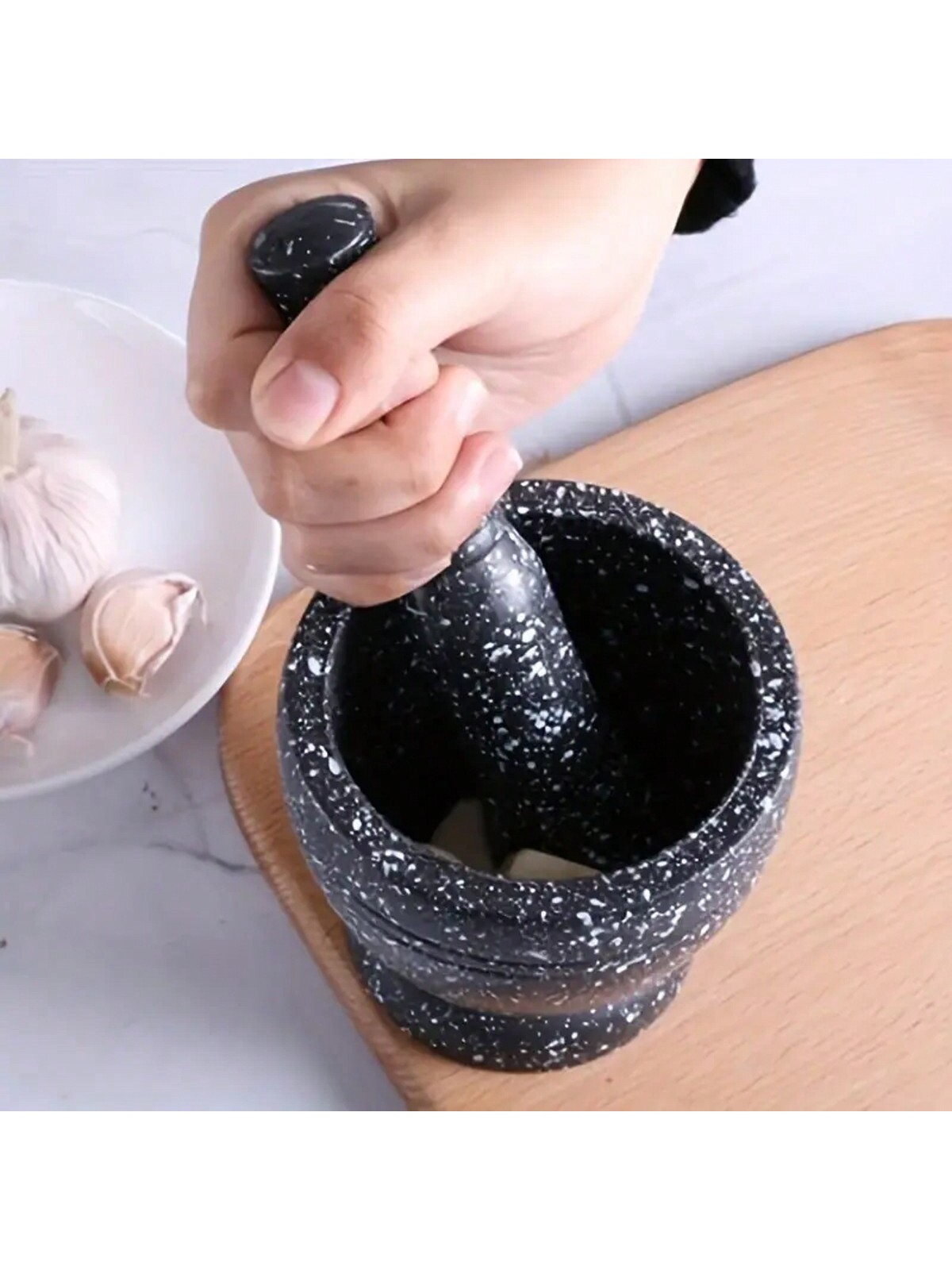 1pc Granite Texture Garlic Pre - Mortar Pestle Granite 评论和价格