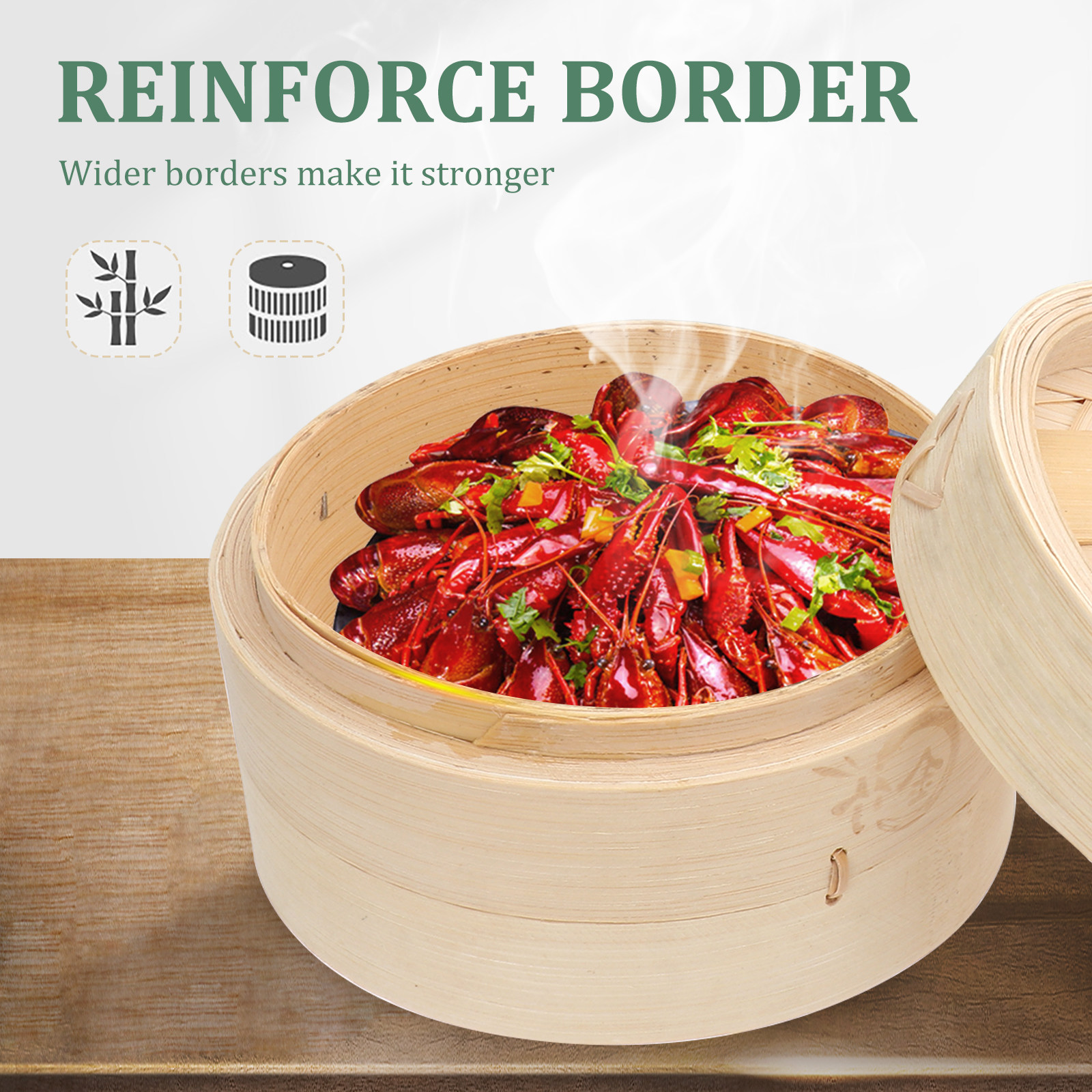 1Set Bamboo Steamer Set Premiu - Steamer Bamboo Set 评论和价格