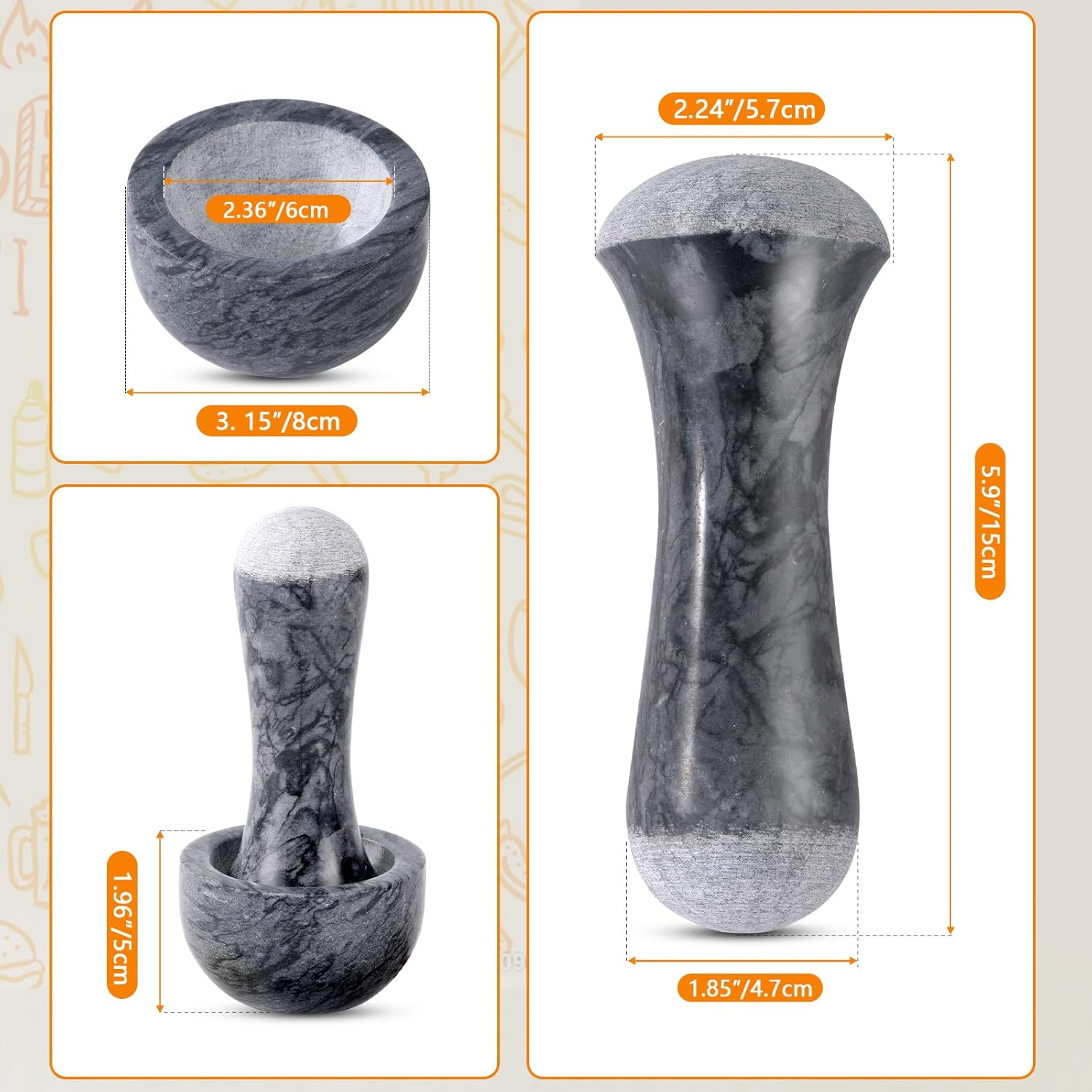 Mini Marble Mortar and Pestle  - Mortar Pestle Granite 评论和价格