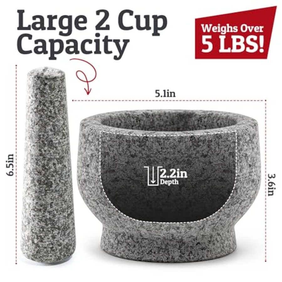 PriorityChef Large Mortar and  - Mortar Pestle Granite 评论和价格