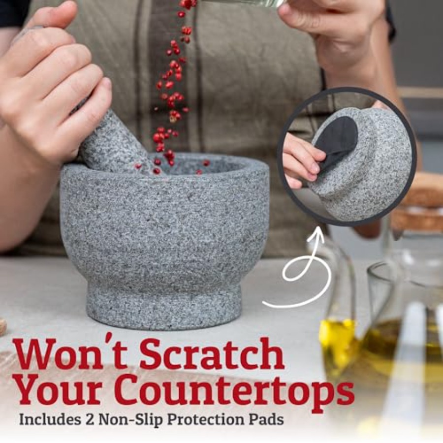 PriorityChef Large Mortar and  - Mortar Pestle Granite 评论和价格