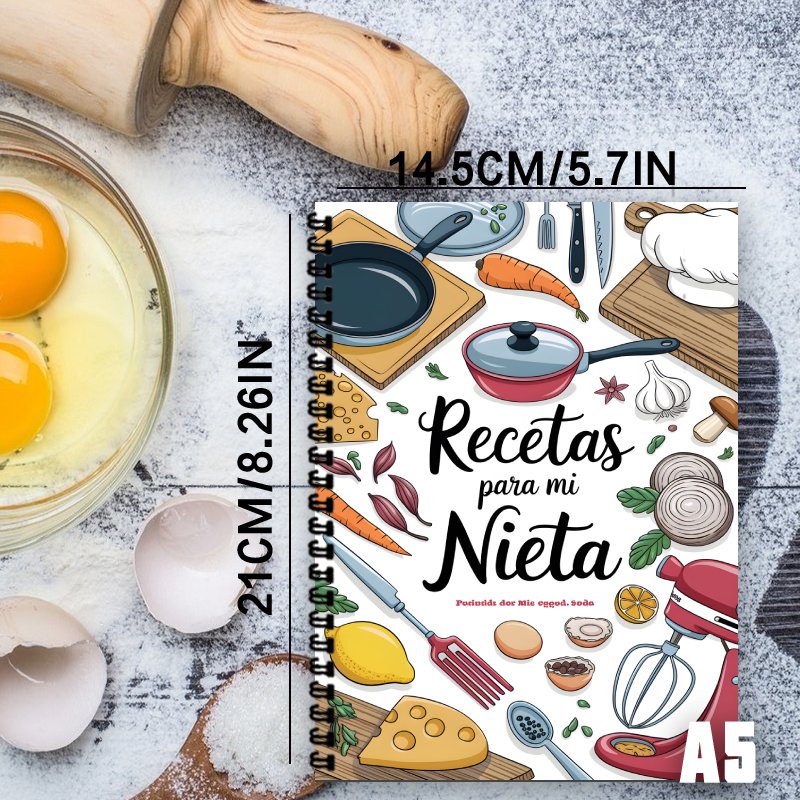 A5 Spanish Recipe Notebook, wi - Home Cooking Chef 评论和价格