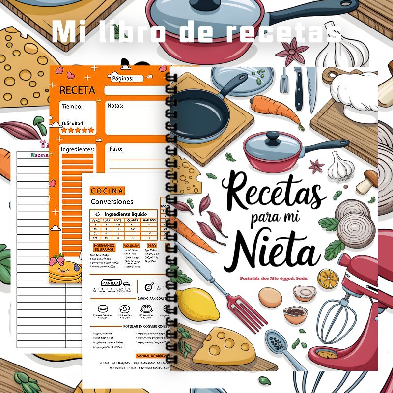 A5 Spanish Recipe Notebook, wi - Home Cooking Chef 评论和价格