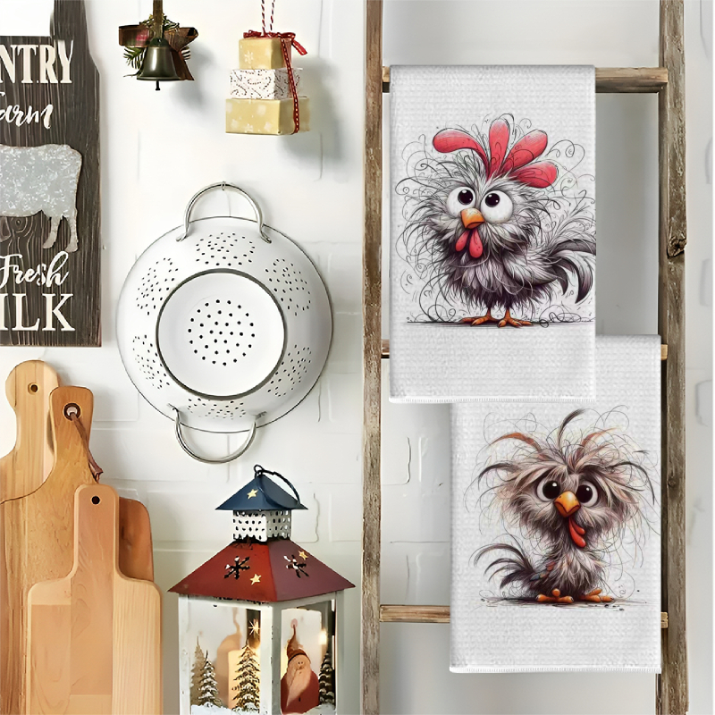 2Pcs, Cute Curly Chicken Kitch - Home Cooking Cookbook 评论和价格