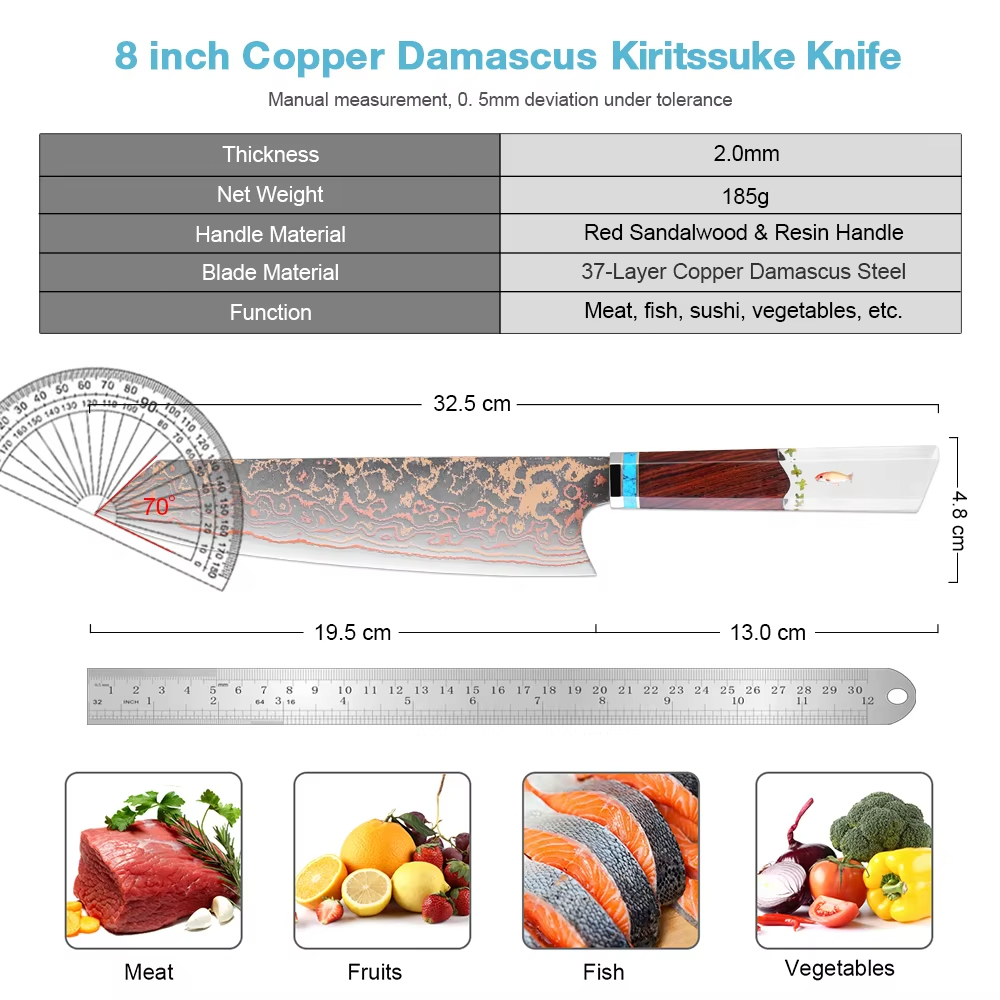 Kiritsuke Chef Knife,8 Inch, 3 - Home Cooking Chef 评论和价格