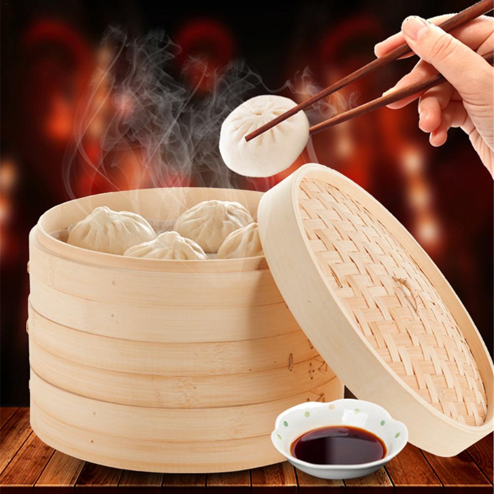 Bamboo Steamer Home Wooden Bam - Steamer Bamboo Set 评论和价格