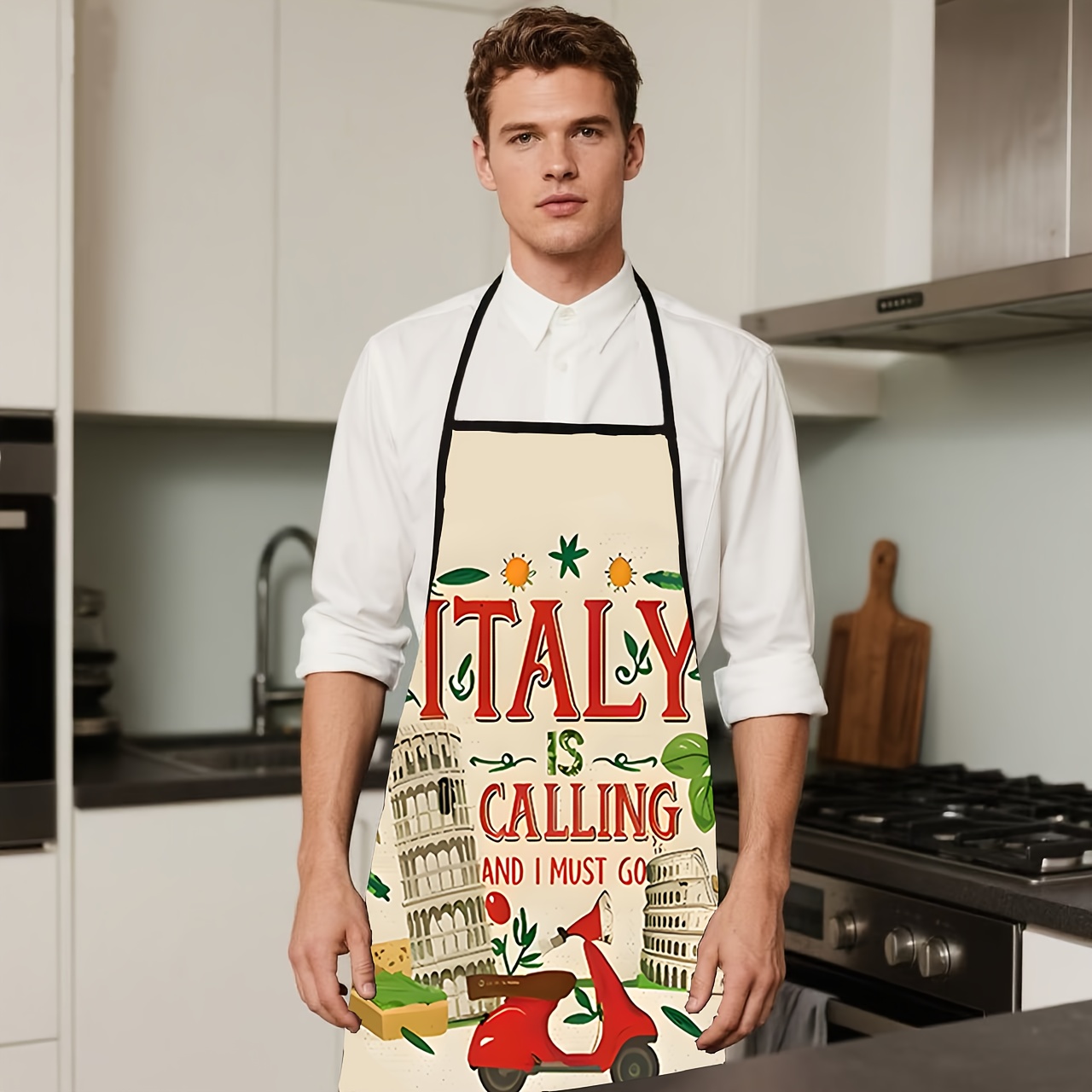 1 Piece Italian-Themed Apron,  - Home Cooking In Italian 评论和价格